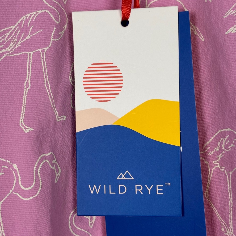 Wild Rye Women's Shorts SZ 12 Pink Flamingo Print Golf Bike Active‎ NEW - Picture 11 of 14